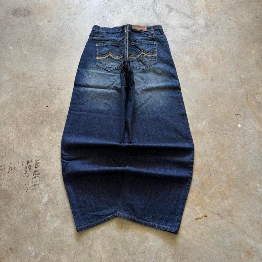 Baggy Eddie Domani Wide Leg Southpole Styl Faded Y2K Vintage Denim Jeans 34x30